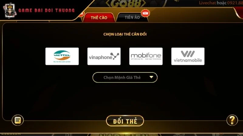 Rút Tiền GO88 Quy Trình Nhận Lợi Nhuận Nhanh Chóng An Toàn Đổi điểm nhanh sang thẻ cào điện thoại